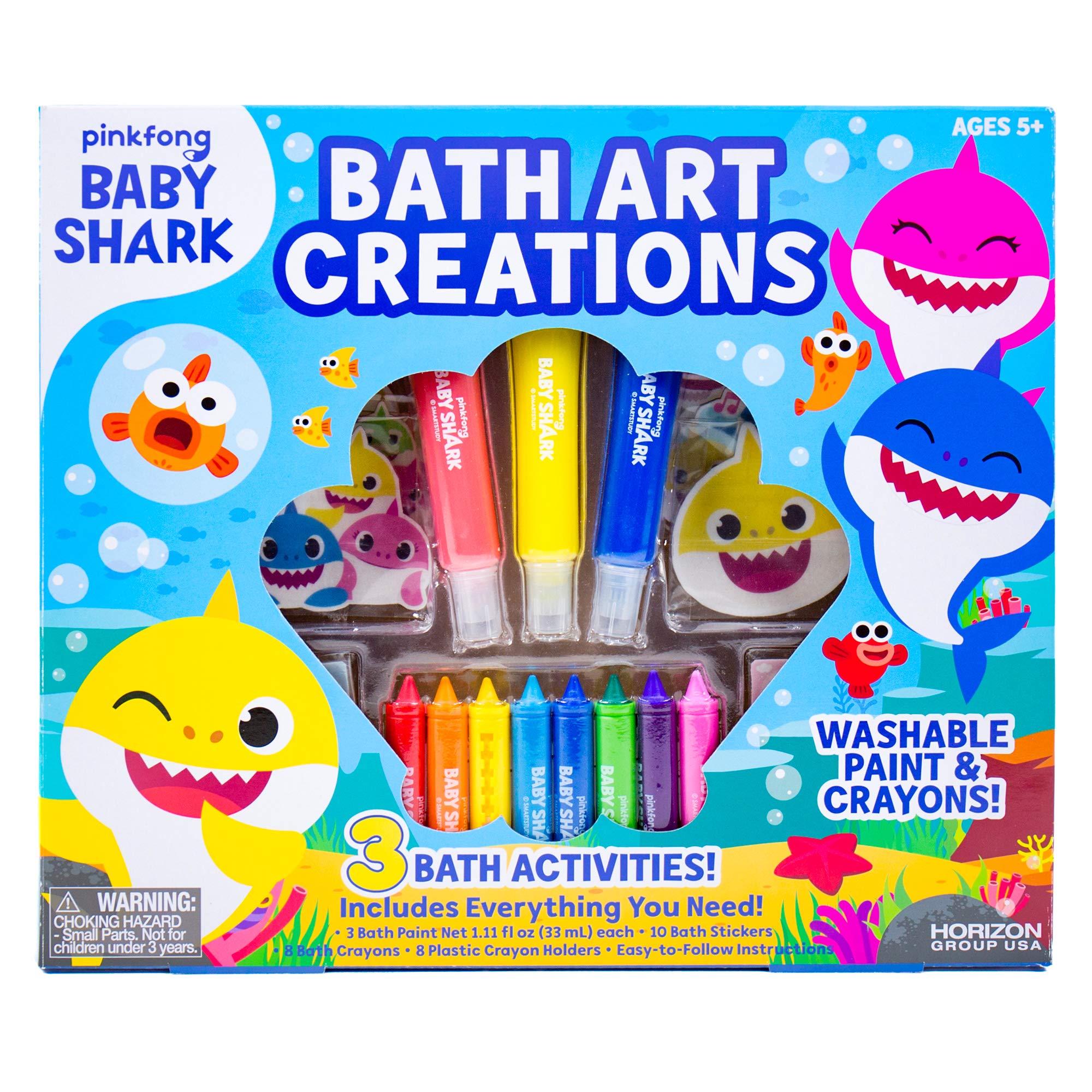 Set De Juegos Bath Art Baby Shark Con Pinturas Y Crayones Lavables - Venta Internacional.