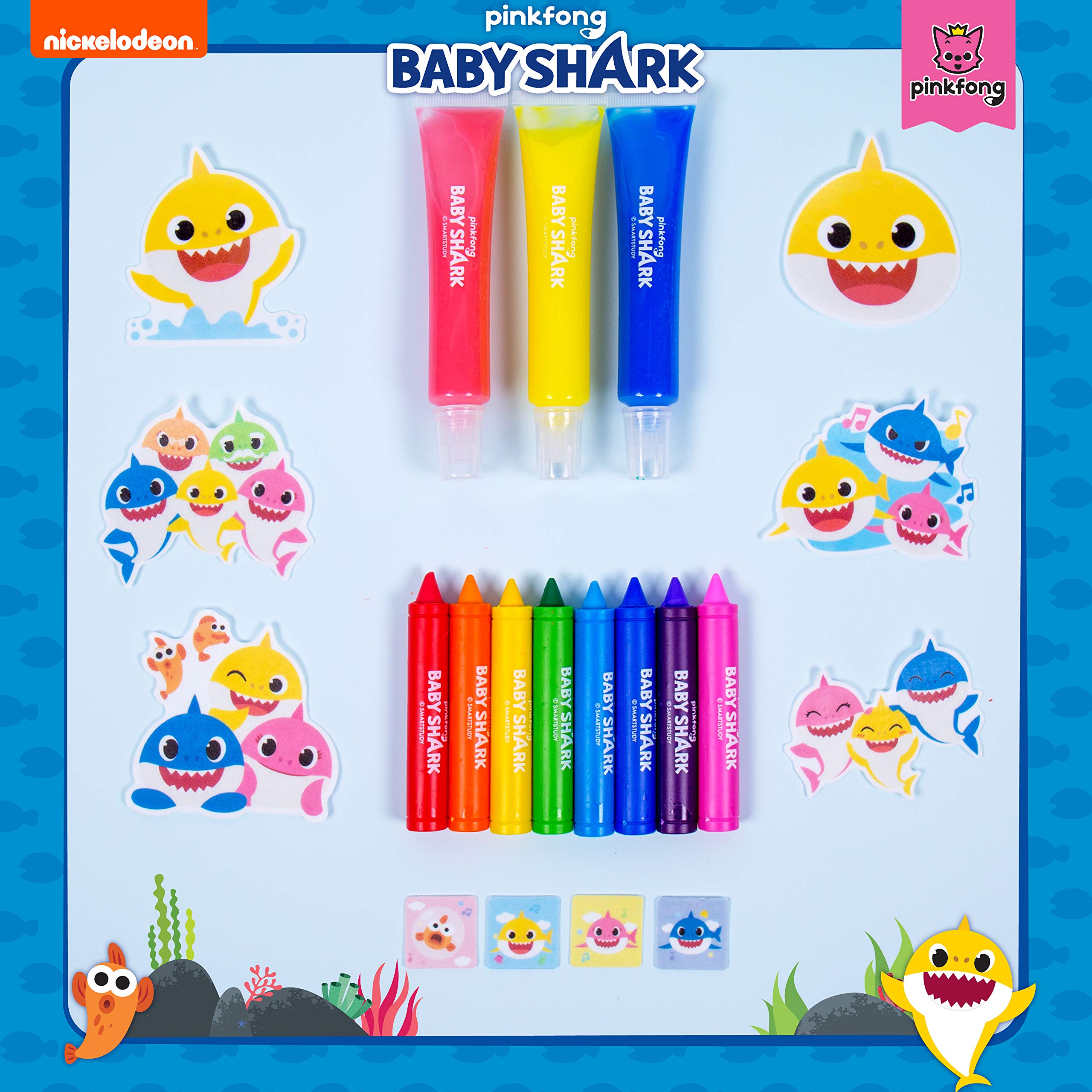 Foto 3 pulgar | Set De Juegos Bath Art Baby Shark Con Pinturas Y Crayones Lavables - Venta Internacional.