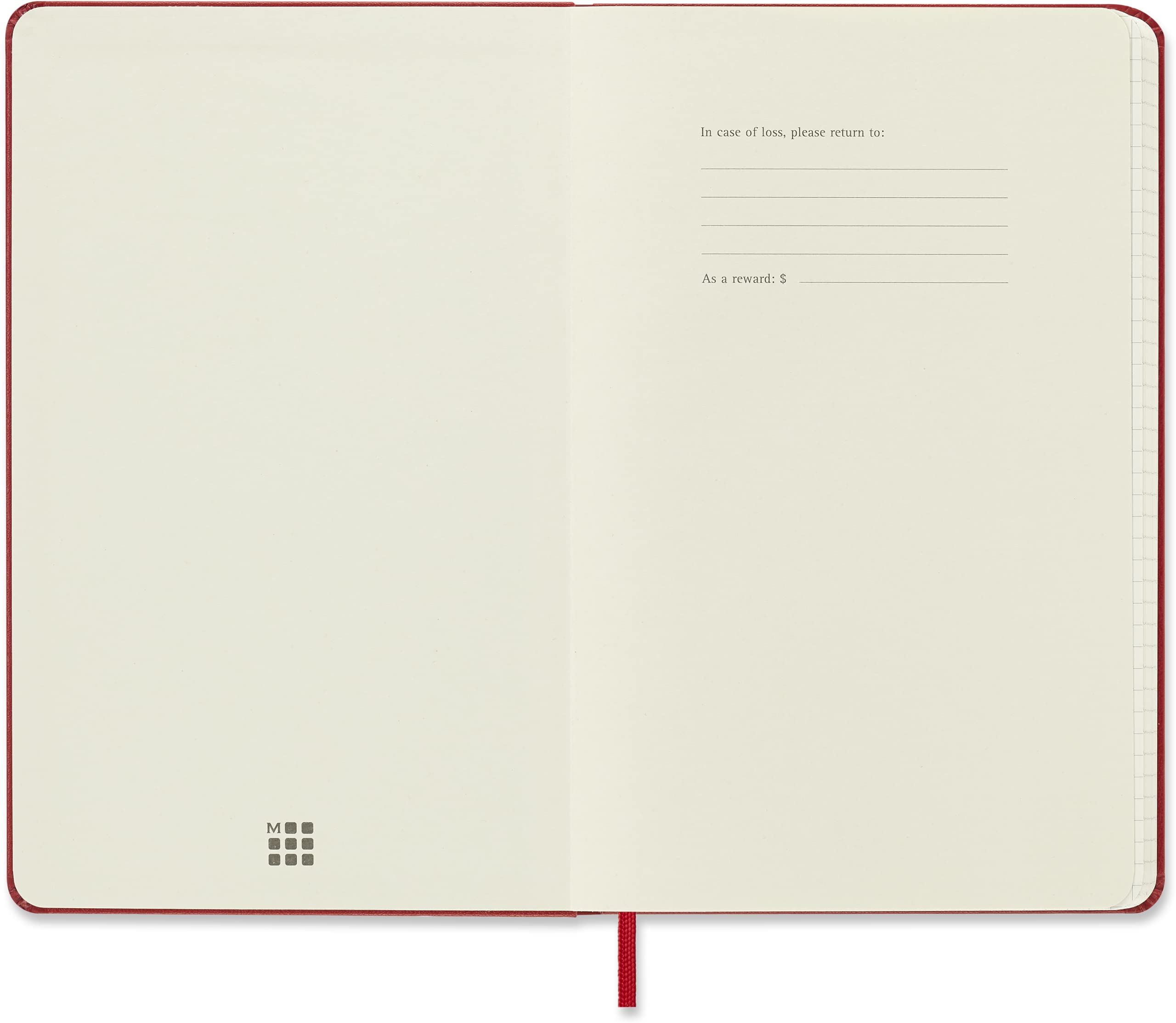Foto 2 | Cuaderno Moleskine Classic De Tapa Dura, Grande, Cuadrado, Rojo - Venta Internacional.