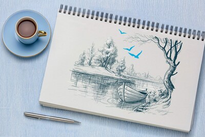 Foto 5 | Cuaderno De Bocetos String & Space, Tapa Dura, 200 G/m², A3, 40 Hojas - Venta Internacional.