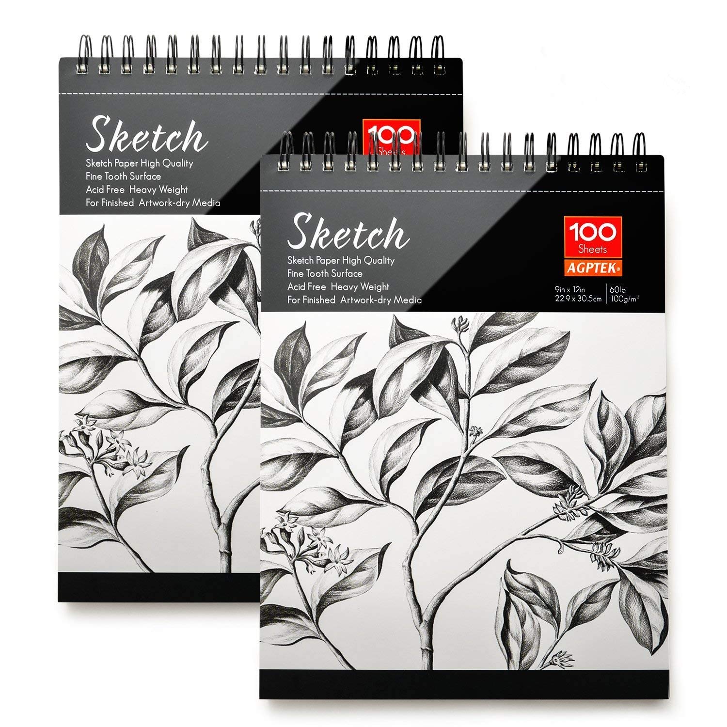 Foto 2 pulgar | Cuaderno De Bocetos Agptek, 9 X 12 Cm, 100 Hojas, 100 G/m2, Paquete De 2 - Venta Internacional.
