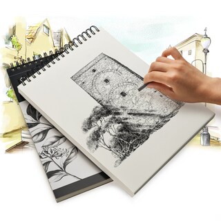 Foto 3 | Cuaderno De Bocetos Agptek, 9 X 12 Cm, 100 Hojas, 100 G/m2, Paquete De 2 - Venta Internacional.