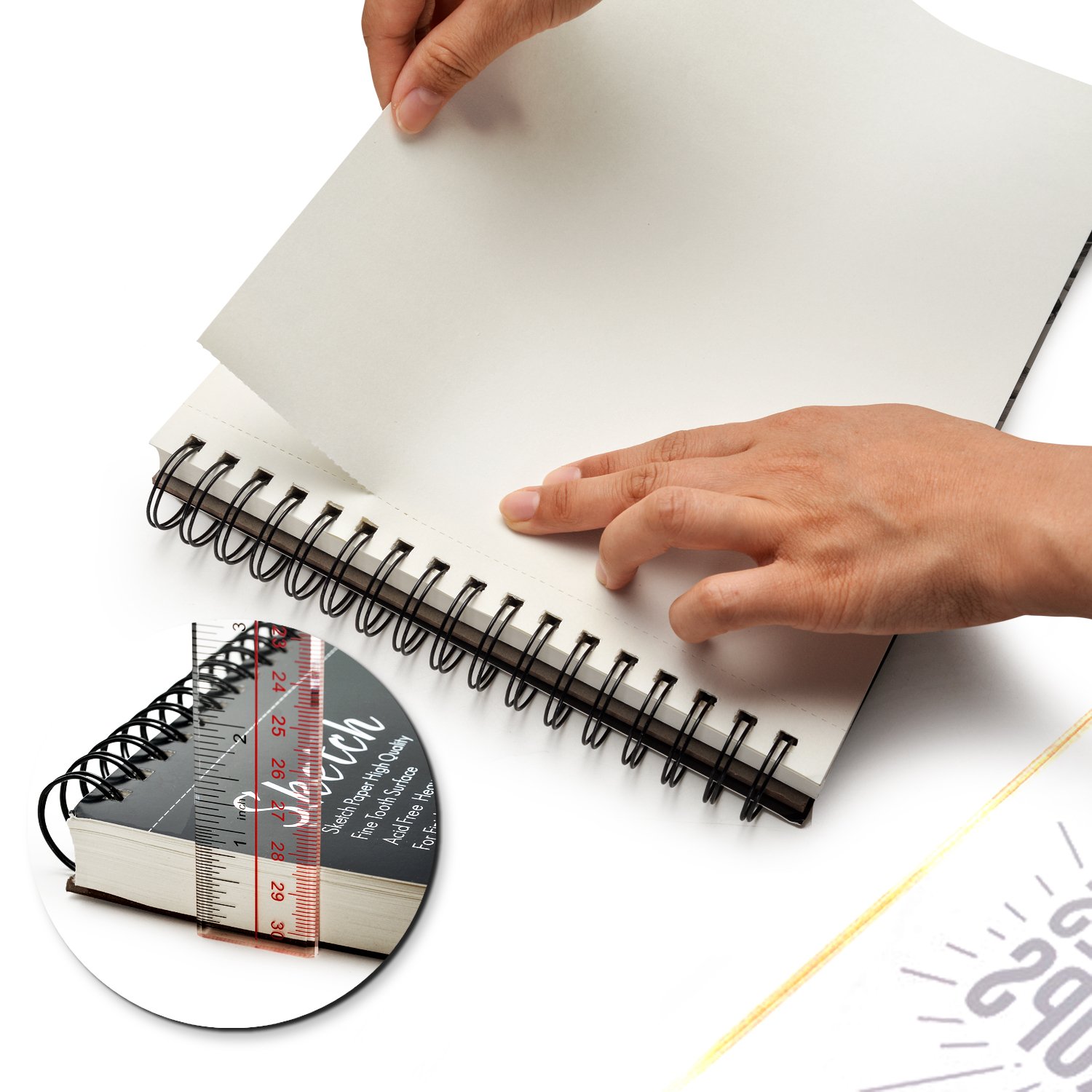 Foto 5 | Cuaderno De Bocetos Agptek, 9 X 12 Cm, 100 Hojas, 100 G/m2, Paquete De 2 - Venta Internacional.