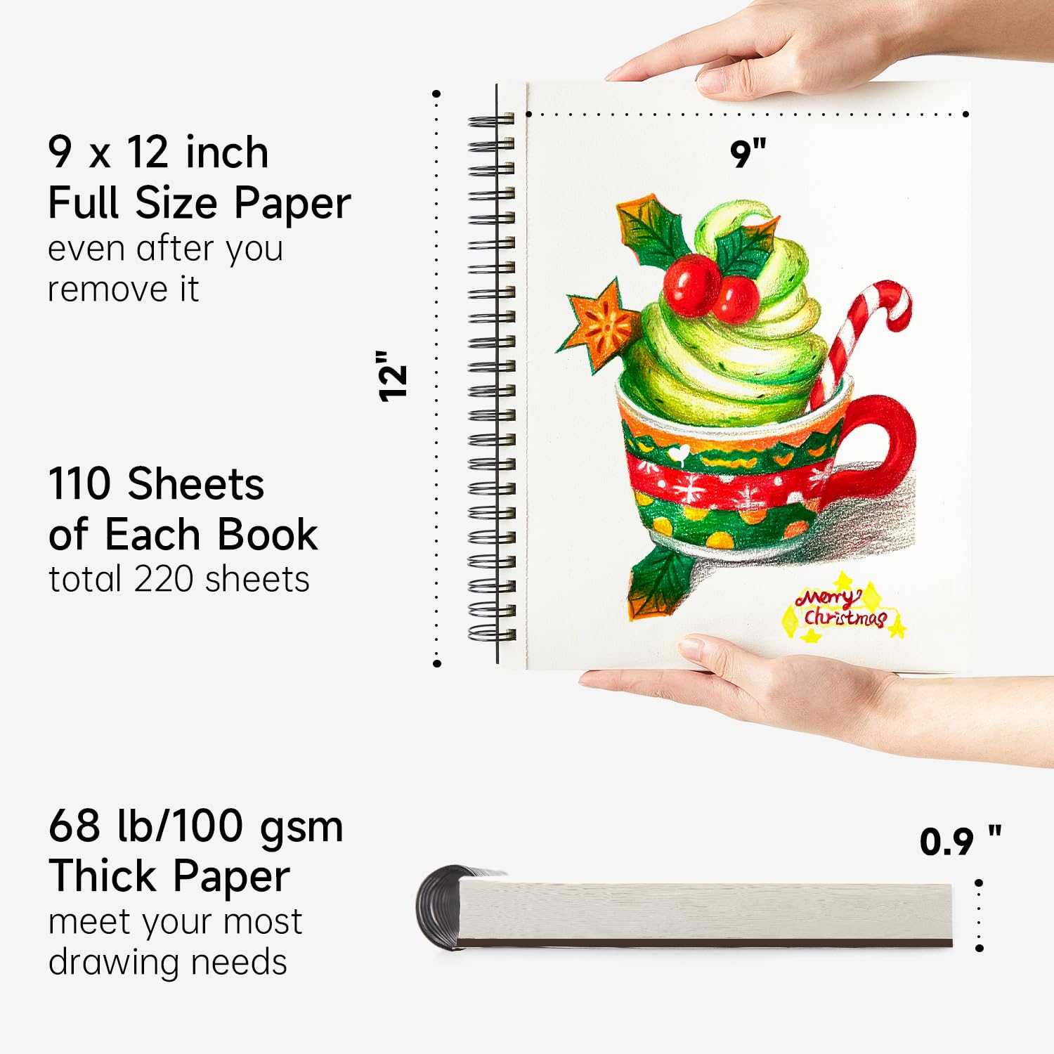 Foto 3 | Cuaderno De Bocetos Shuttle Art, 9 X 12 Pulgadas, 220 Hojas, Paquete De 2 - Venta Internacional.