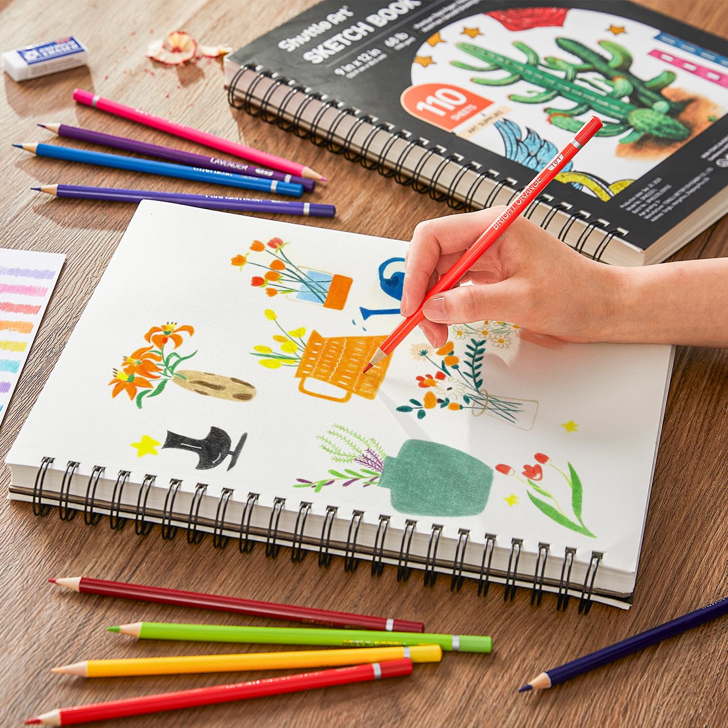 Foto 6 | Cuaderno De Bocetos Shuttle Art, 9 X 12 Pulgadas, 220 Hojas, Paquete De 2 - Venta Internacional.