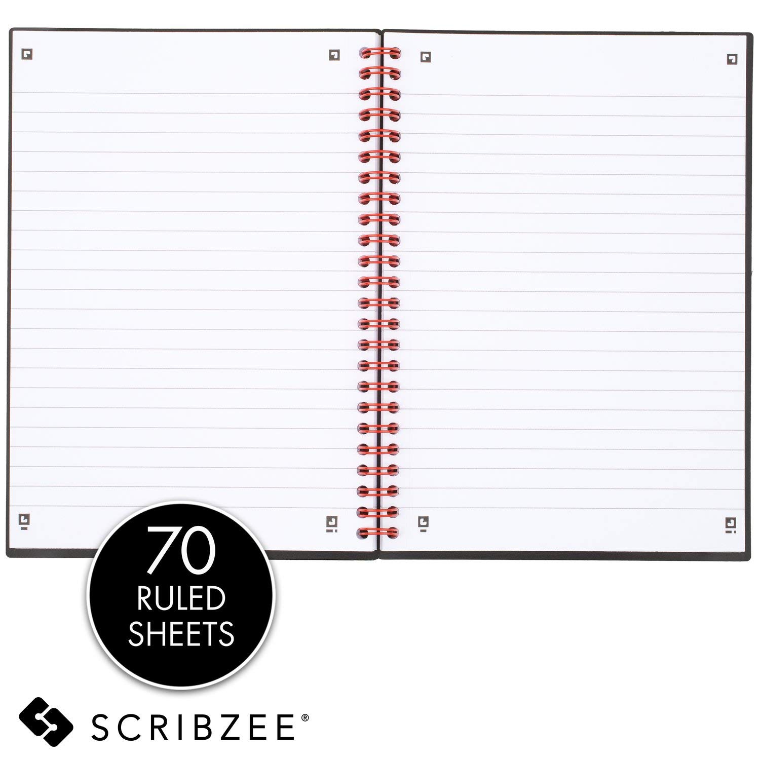 Foto 3 pulgar | Cuaderno Negro Y Rojo, Tapa Dura Duradera, 8,25 X 5,25 Pulgadas, 140 Hojas - Venta Internacional.