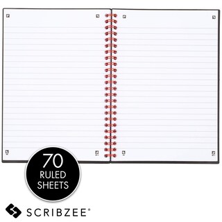 Foto 2 | Cuaderno Negro Y Rojo, Tapa Dura Duradera, 8,25 X 5,25 Pulgadas, 140 Hojas - Venta Internacional.