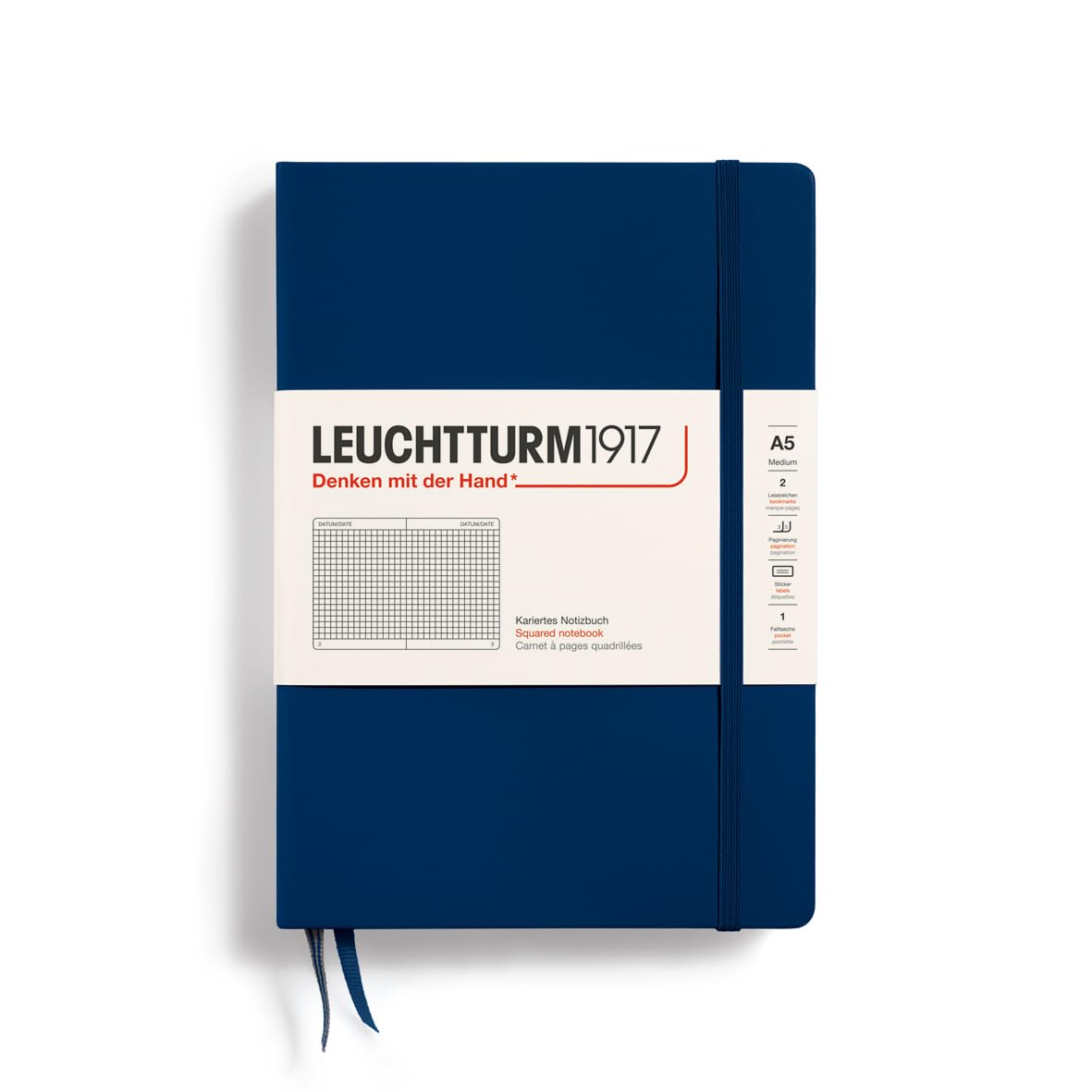 Foto 2 pulgar | Cuaderno Leuchtturm1917, Tapa Dura, Tamaño Mediano, A5, 251 Páginas, Azul Marino - Venta Internacional.
