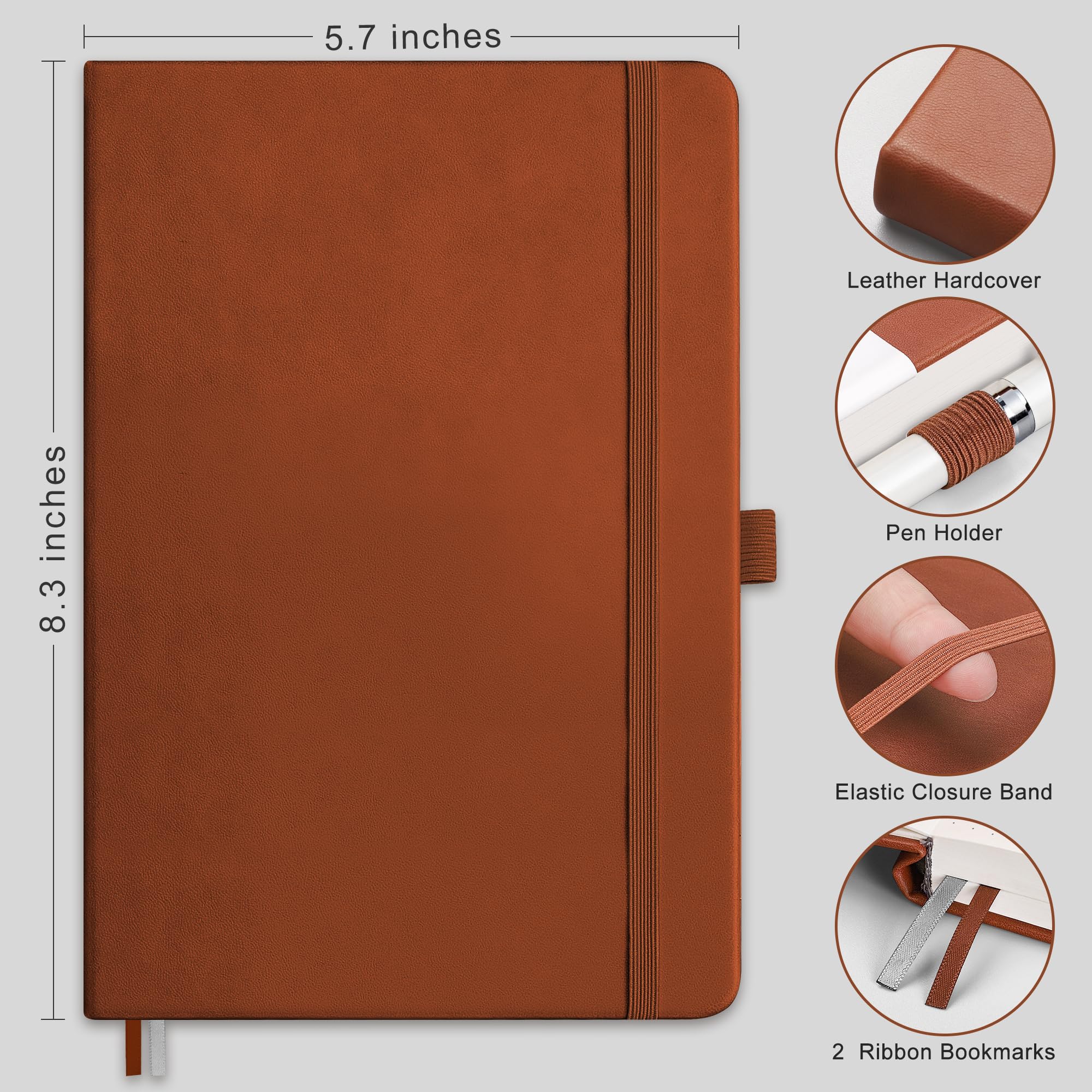 Foto 2 | Cuaderno Rettacy Bullet Dotted A5 De Piel, 256 Páginas - Venta Internacional.