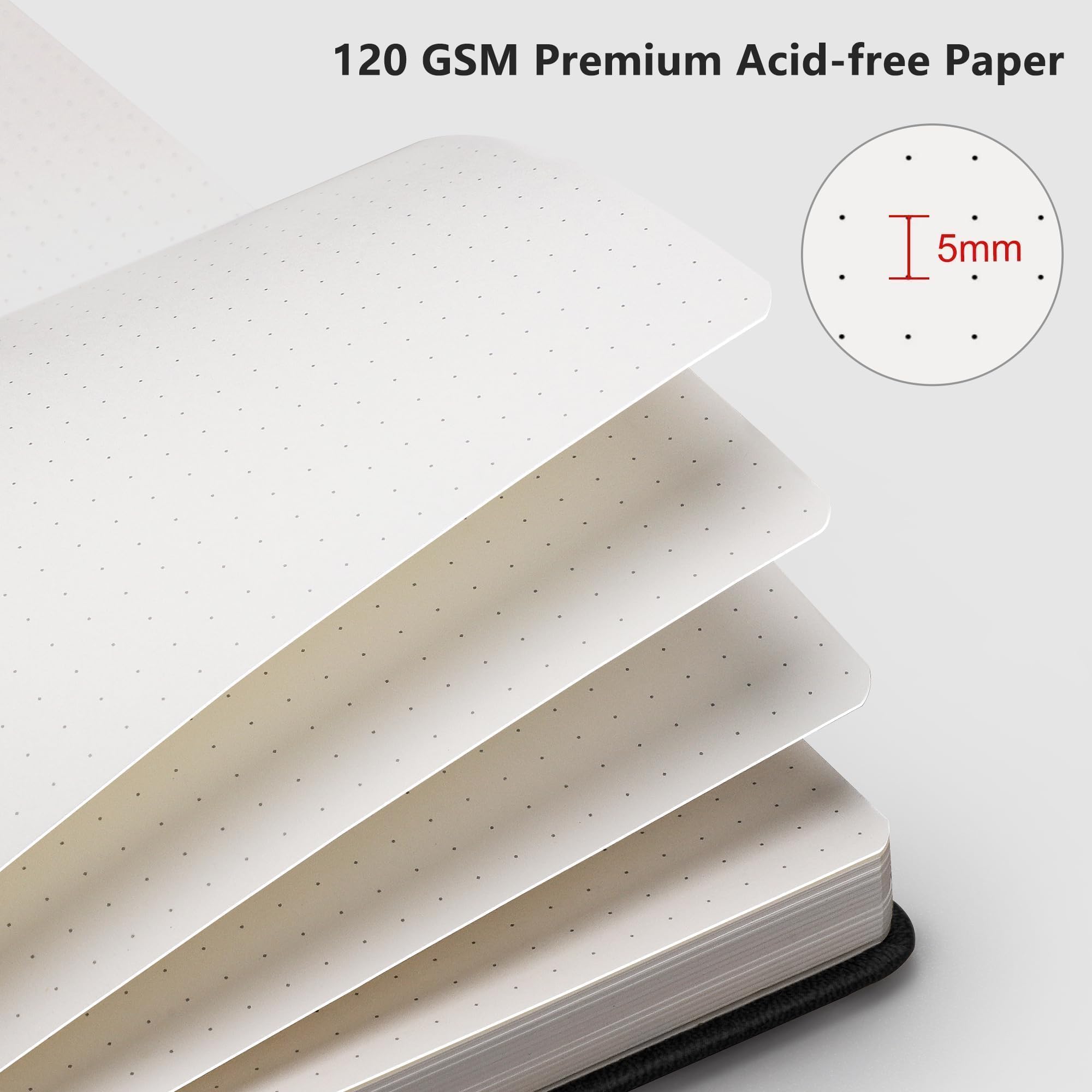 Foto 4 pulgar | Cuaderno Rettacy Bullet Dotted A5 De Piel, 256 Páginas - Venta Internacional.