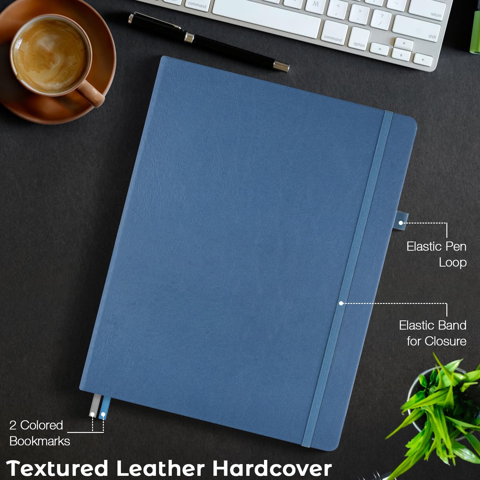Foto 5 | Journal Maleden - Cuaderno A4 Con Puntos (tapa Dura, 21 X 29,7 Cm), Color Azul - Venta Internacional.