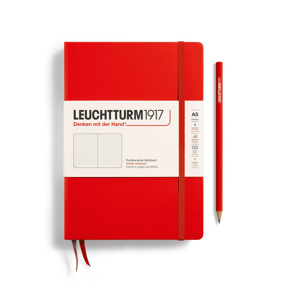 Foto 2 pulgar | Libreta Leuchtturm1917, Tapa Dura, Tamaño Mediano, A5, 251 Páginas, Color Rojo - Venta Internacional.