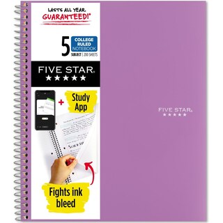 Foto 1 | Cuaderno Five Star Spiral, 5 Asignaturas, A Rayas Universitarias, 200 Hojas - Venta Internacional.