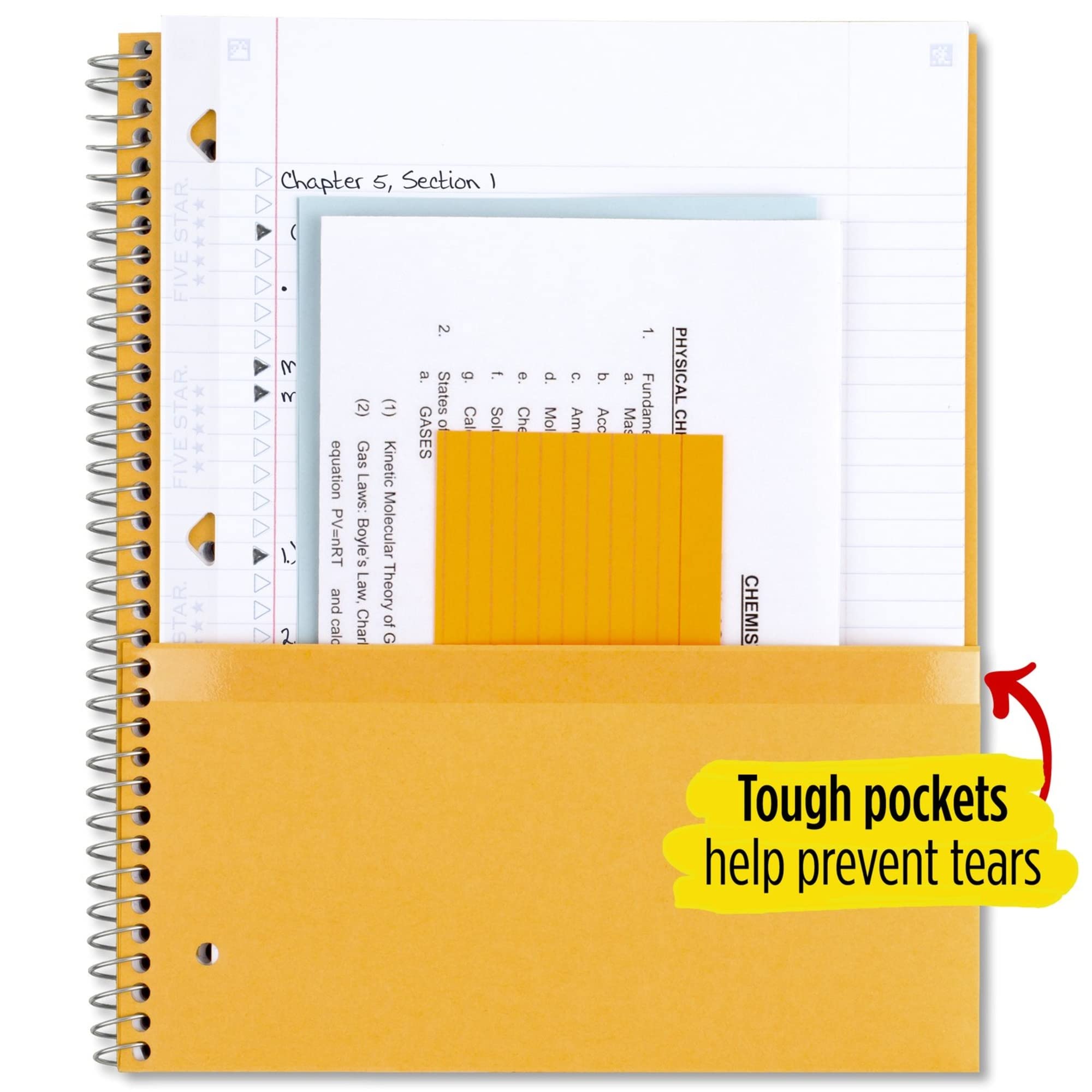Foto 5 | Cuaderno Five Star Spiral, 5 Asignaturas, A Rayas Universitarias, 200 Hojas - Venta Internacional.
