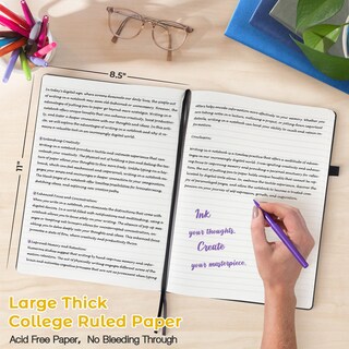 Foto 2 | Libreta Maleden College Riled A4 De Piel, Tapa Dura, Color Amarillo - Venta Internacional.