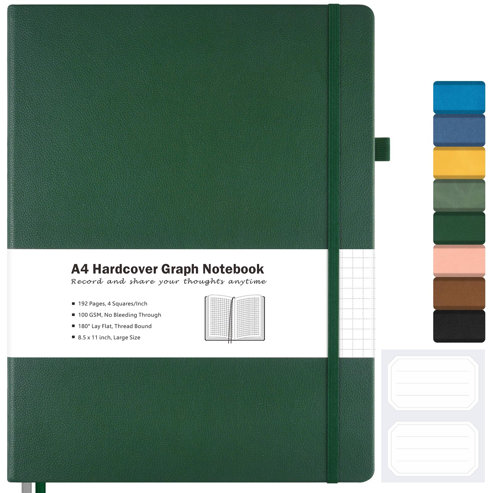 Foto 1 | Cuaderno Maleden, Papel Cuadriculado A4, 21 X 29,7 Cm, Tapa Dura, 192 Págs. - Venta Internacional.