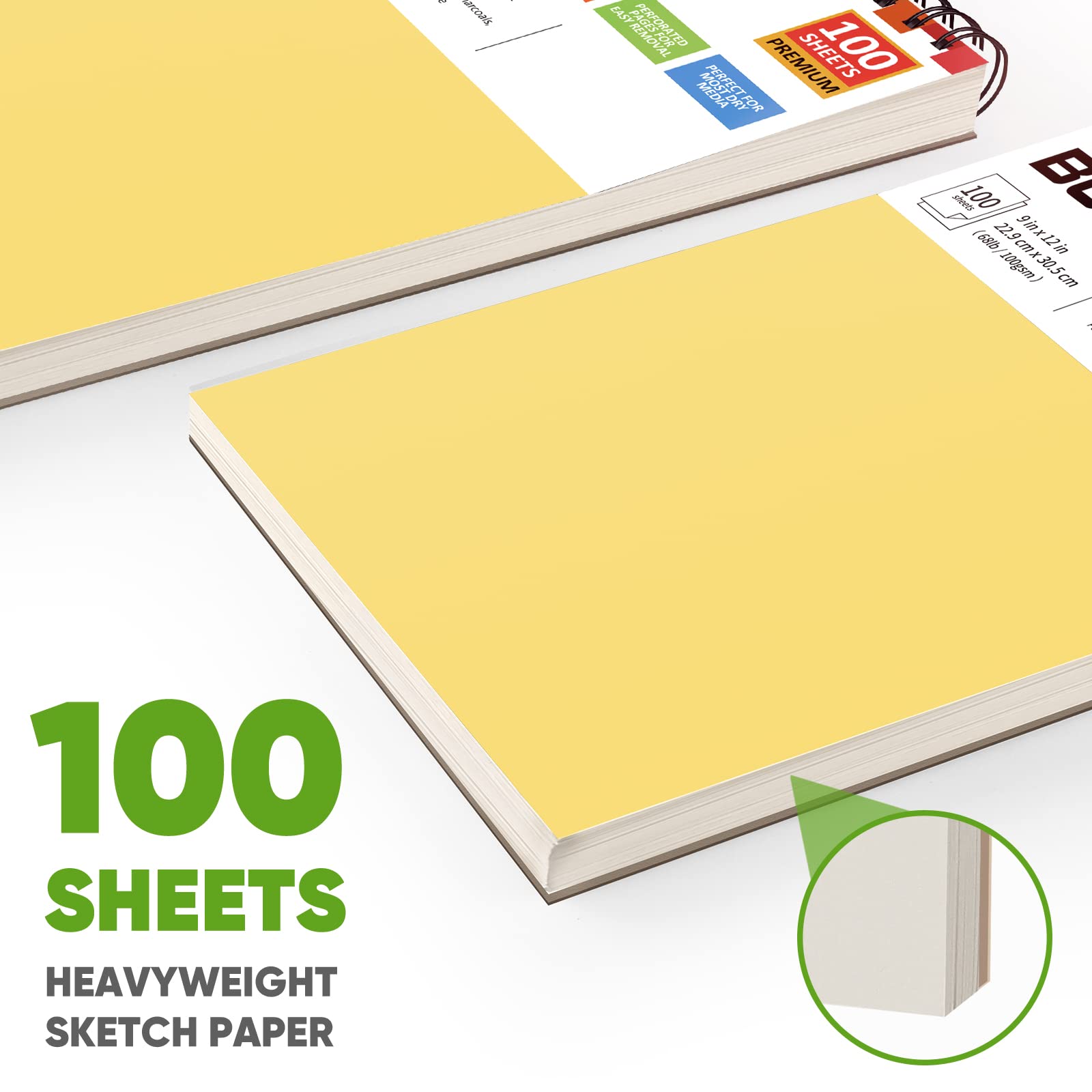 Foto 4 | Cuaderno De Bocetos Soucolor 9 X 12, 100 Hojas, Amarillo - Venta Internacional.