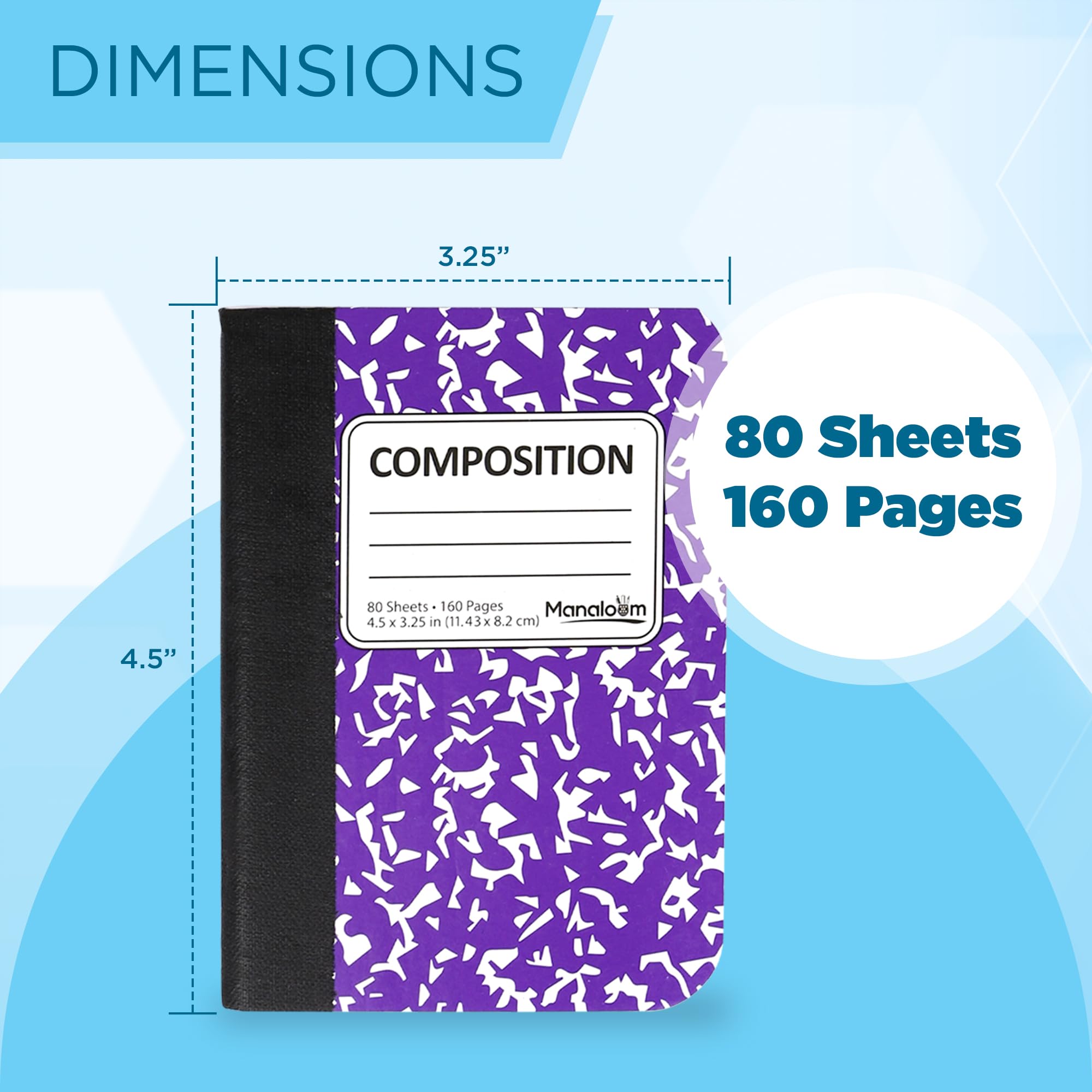 Foto 4 pulgar | Cuadernos De Composición Manaloom Mini, 4,5 X 3,25 Pulgadas, 80 Hojas - Venta Internacional.