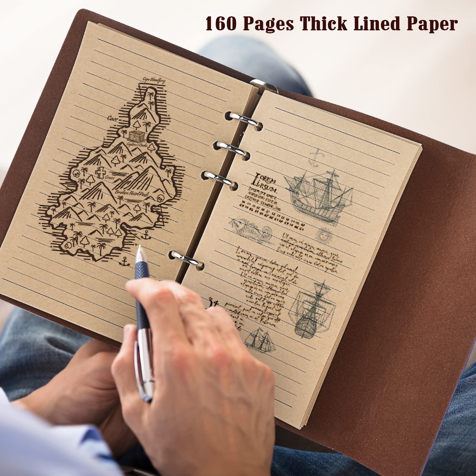 Foto 4 | Cuaderno Maleden De Piel Sintética, 7 X 5 Pulgadas, 160 Páginas, 100 G/m² - Venta Internacional.