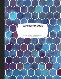 Foto 1 | Cuaderno De Composición, Papel Cuadriculado Hexagonal, 200 Páginas - Venta Internacional.