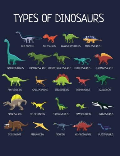 Foto 2 pulgar | Tipos De Dinosaurios: Cuaderno De Dinosaurios Para Niños (diario De Composición) (8,5 X 11 Cm, Tamañ - Venta Inter