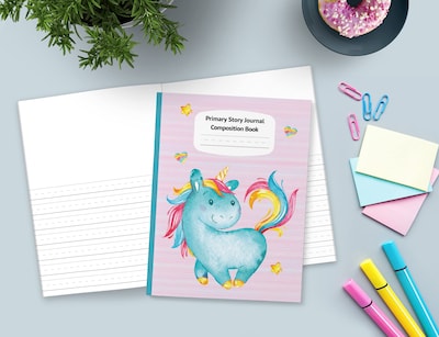 Foto 2 | Libro De Composición Blue Unicorn Pastel Primary Story Journal - Venta Internacional.