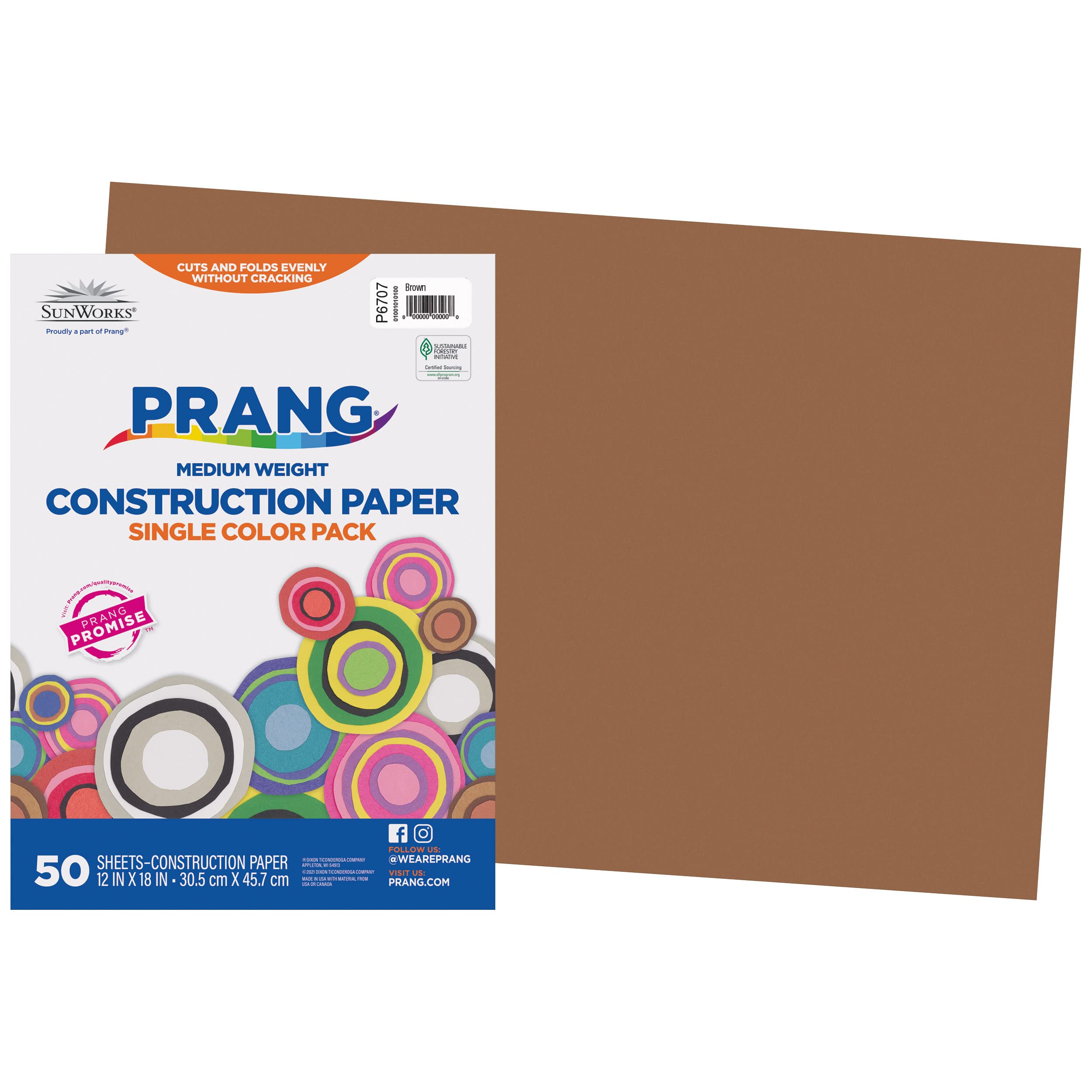 Foto 2 pulgar | Papel De Construcción Prang Sunworks Brown, 12 X 18, 50 Hojas - Venta Internacional.