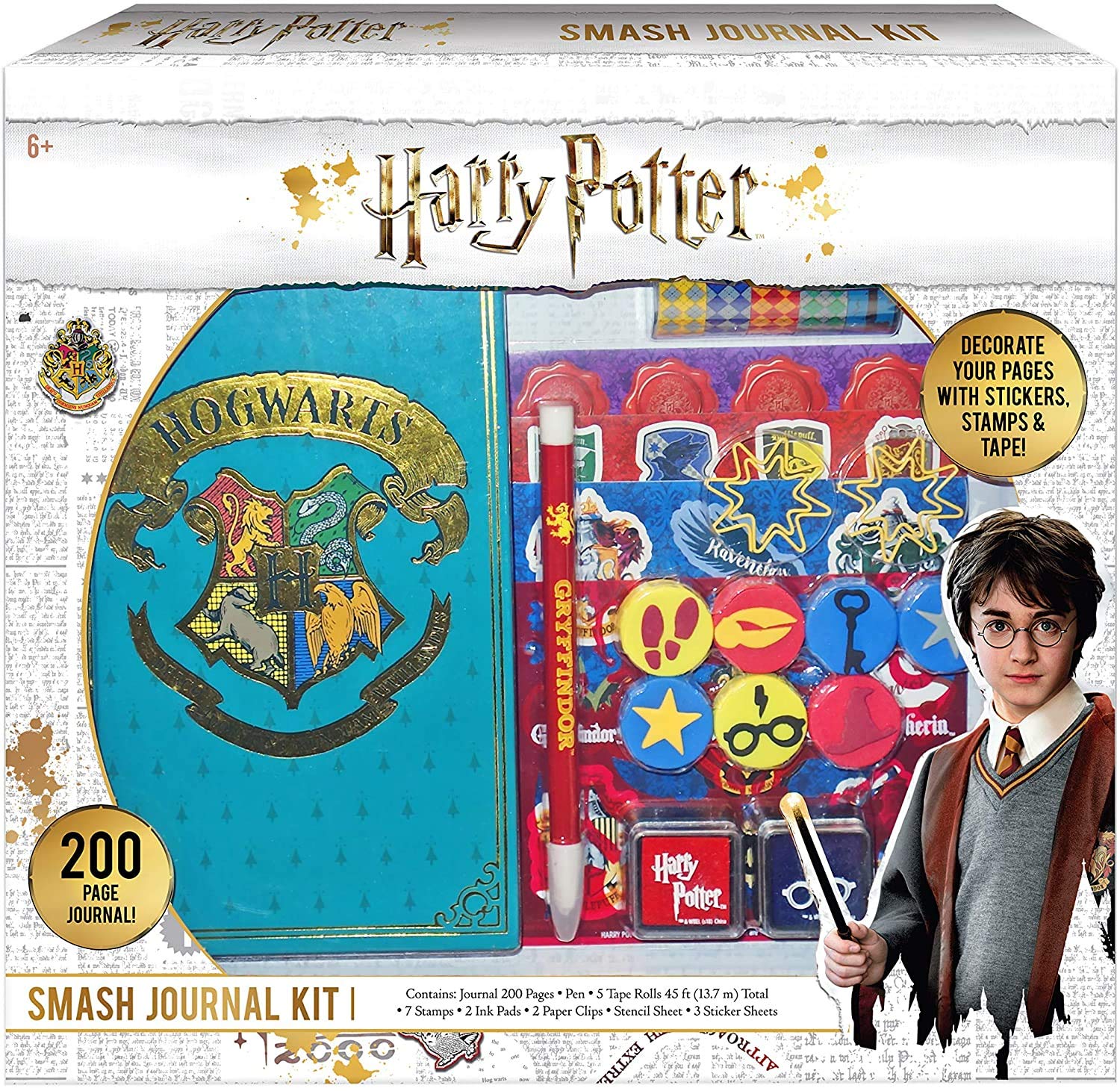 Foto 3 pulgar | Kit De Diario Para Bricolaje Harry Potter Smash Con Sellos  Cinta Adhesiva Y Pegatinas - Venta Internacional.