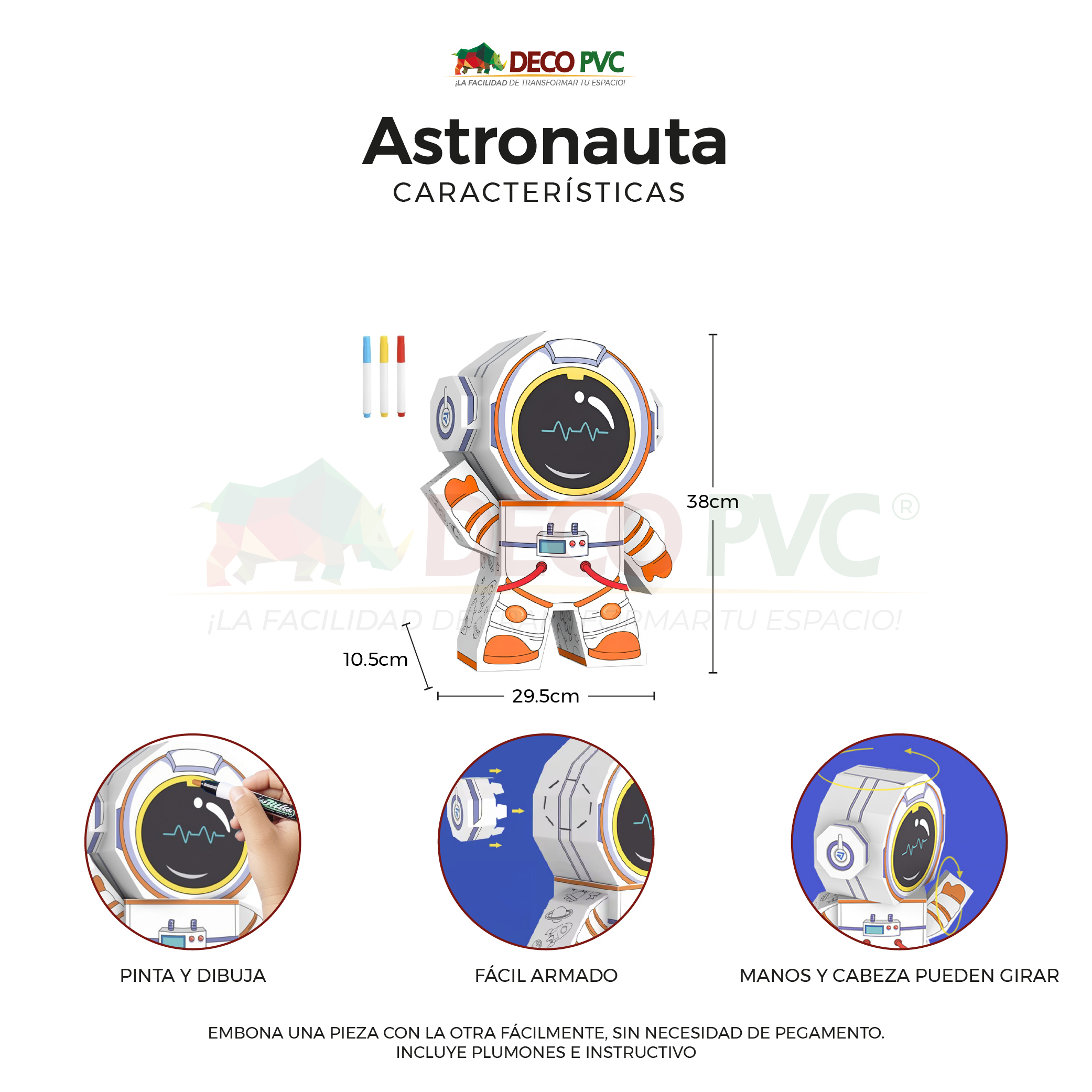 Foto 4 pulgar | Mundo Mágico Figura Astronauta Armable De Cartón Para Pintar