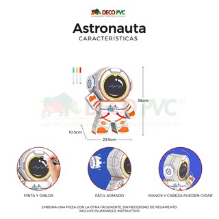 Foto 3 | Mundo Mágico Figura Astronauta Armable De Cartón Para Pintar