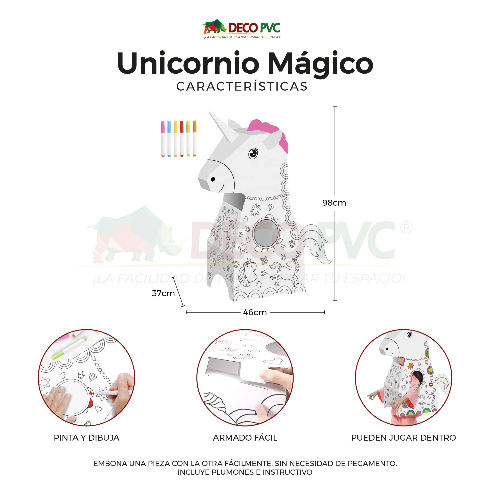 Foto 4 pulgar | Mundo Mágico Unicornio De Cartón Para Pintar