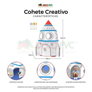 Foto 3 | Mundo Mágico Cohete Estelar Armable De Cartón Para Pintar