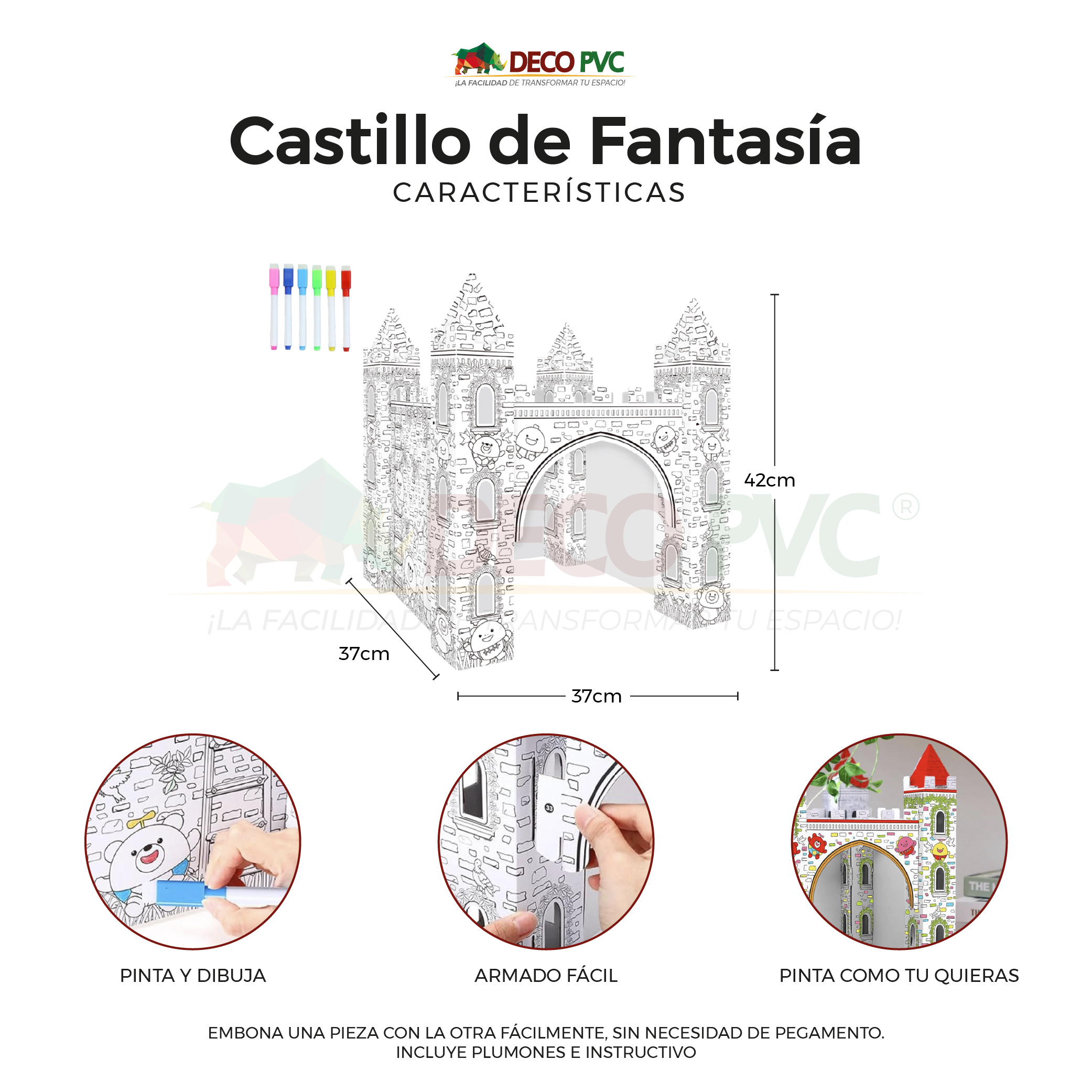 Foto 4 pulgar | Mundo Mágico Castillo Real De Cartón Para Pintar