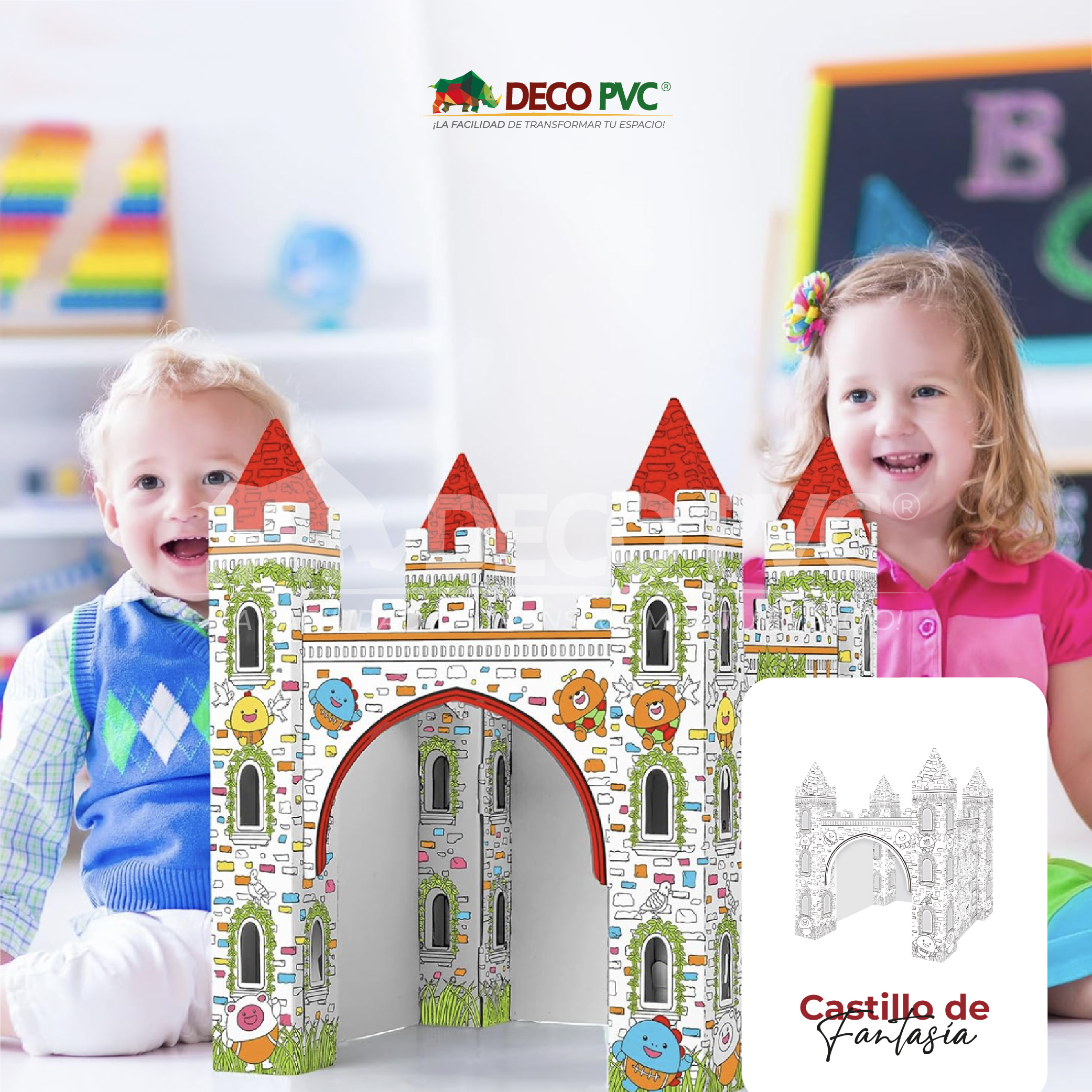 Foto 5 pulgar | Mundo Mágico Castillo Real De Cartón Para Pintar