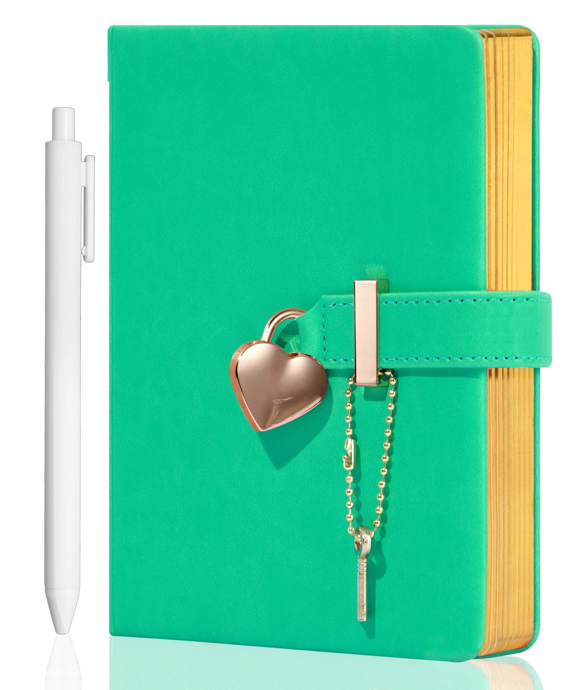 Foto 1 | Agenda Cagie Con Cierre En Forma De Corazón Con Llave  290 Páginas  B6  Color Verde - Venta Internacional.