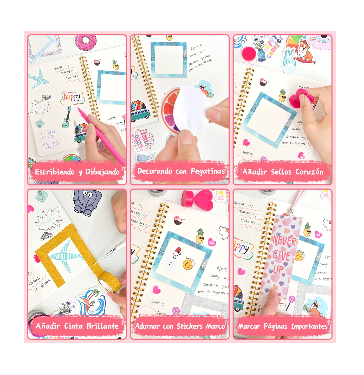 Foto 4 pulgar | Kit Scrapbook Journal Diy Para Niñas Diario Y Álbum Creativo