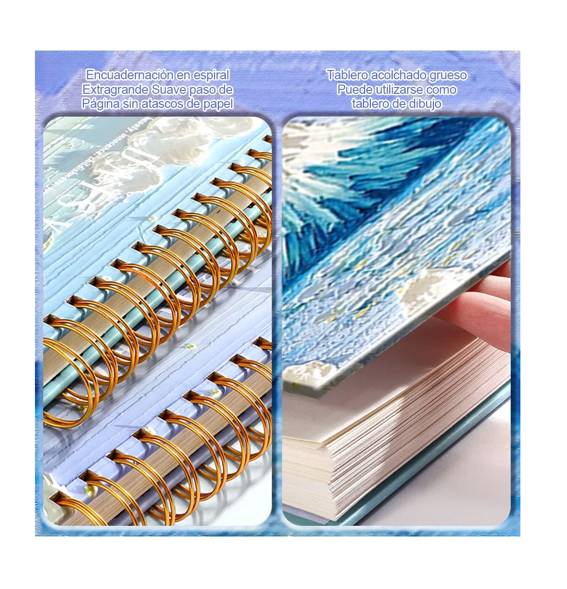 Foto 4 | Cuaderno de Dibujo A4 Azul 2 Piezas