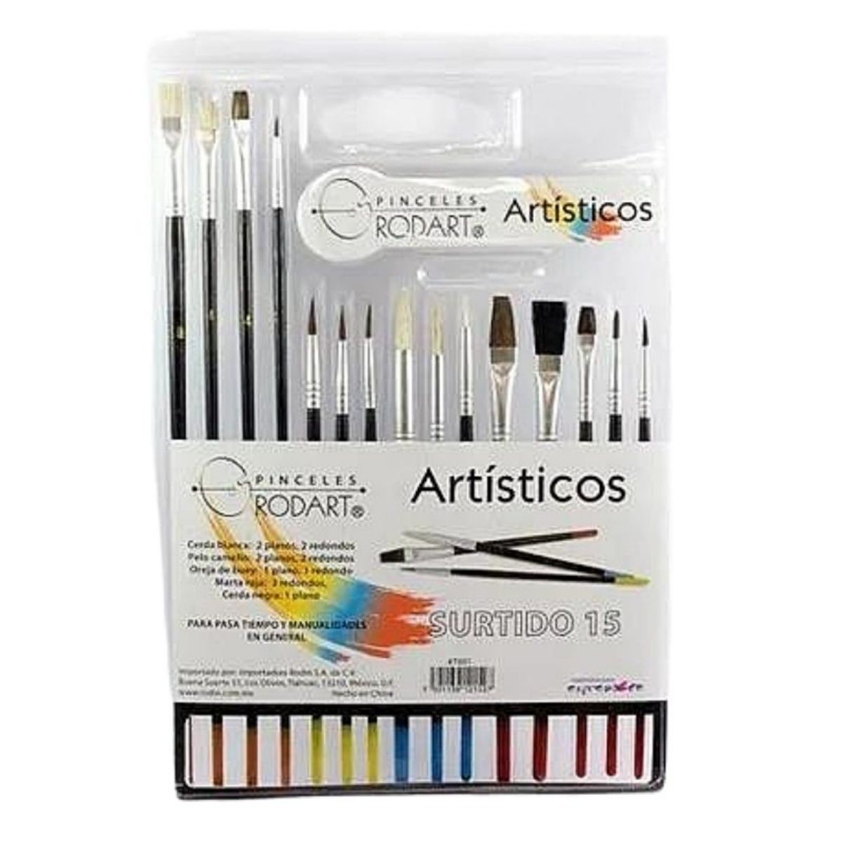 Kit de 15 Pinceles Artísticos Rodart Pintura