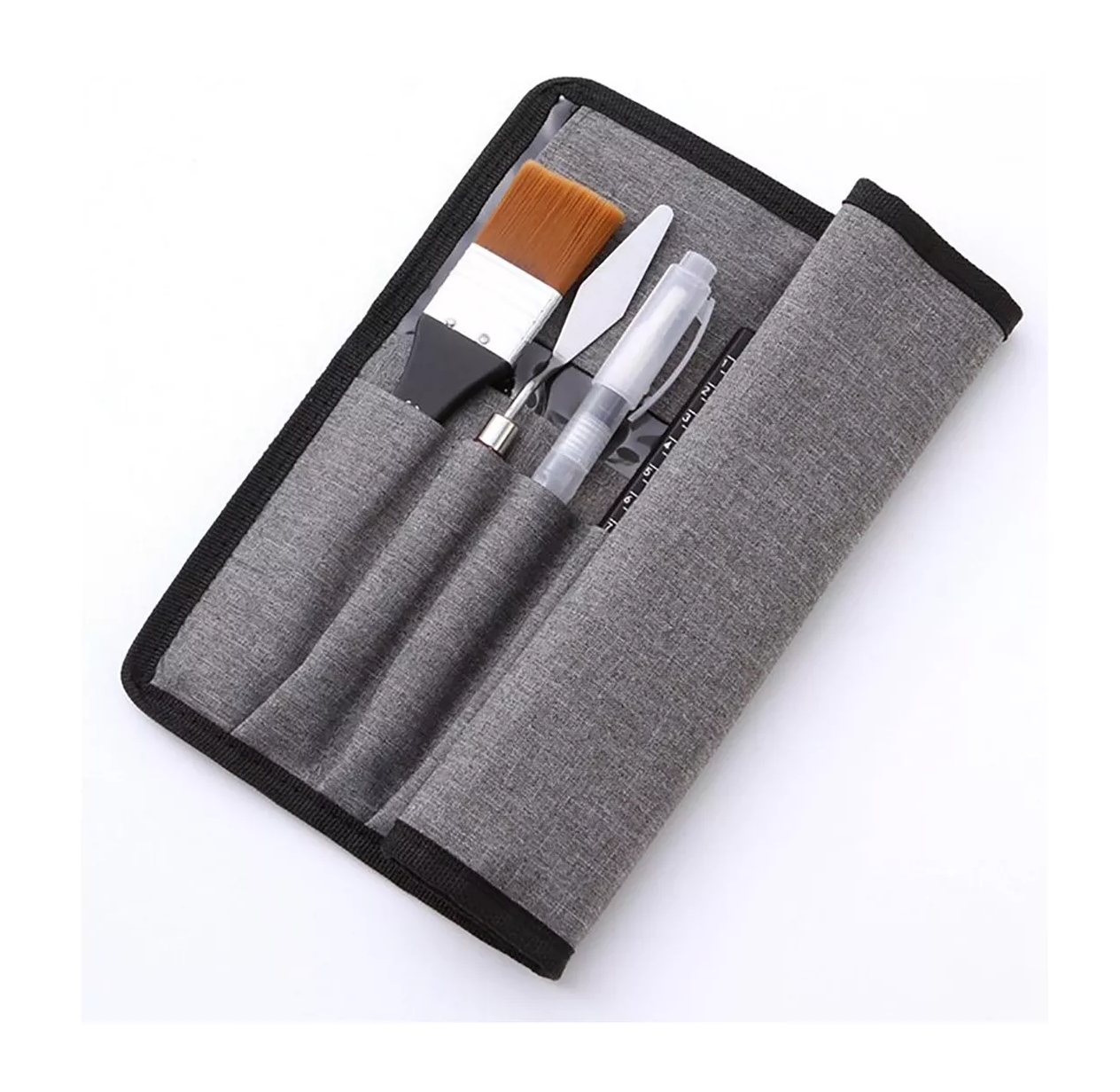Foto 5 pulgar | Juego De 18 Pinceles De Dibujo Para Acuarela Aceite Acrílico Estuche Bolsa Gris Con Negro