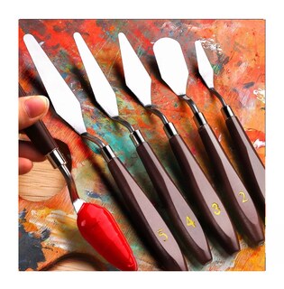 Foto 6 | Espátula Belug para Pintar Óleo 5 Piezas Marrón/Plata