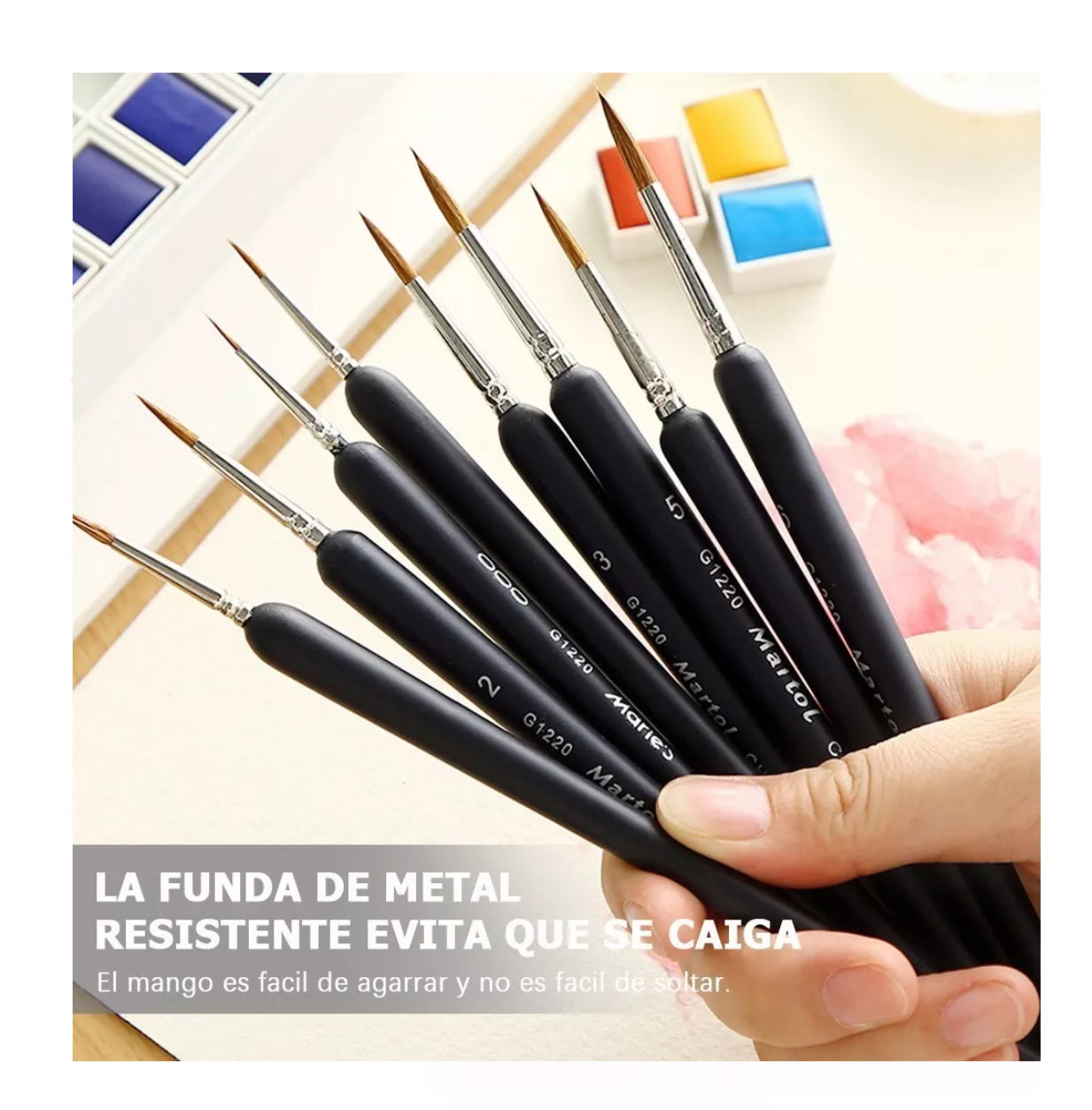 Foto 4 pulgar | Pincel Belug para Acrílico de Dibujo Óleo 11 Piezas color Negro
