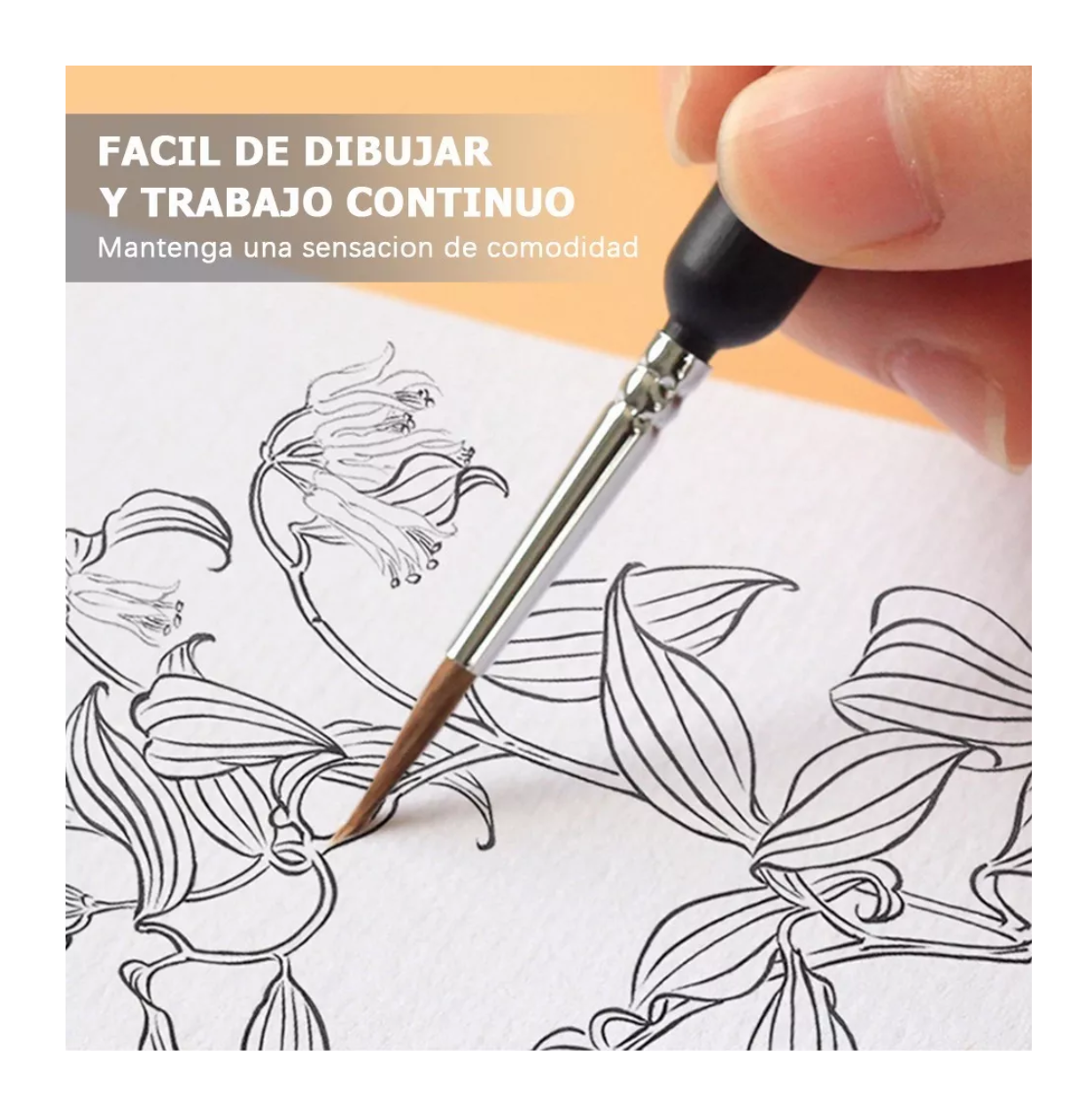 Foto 6 pulgar | Pincel Belug para Acrílico de Dibujo Óleo 11 Piezas color Negro