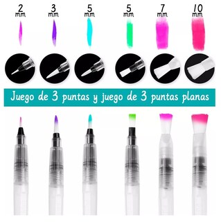 Foto 3 | Juego De Pinceles De Acuarela Para Agua Profesional, 6 Pcs