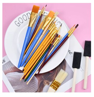 Foto 5 | Juego De 25 Pinceles Para Pintura Acuarela, Acrílico, Oleo