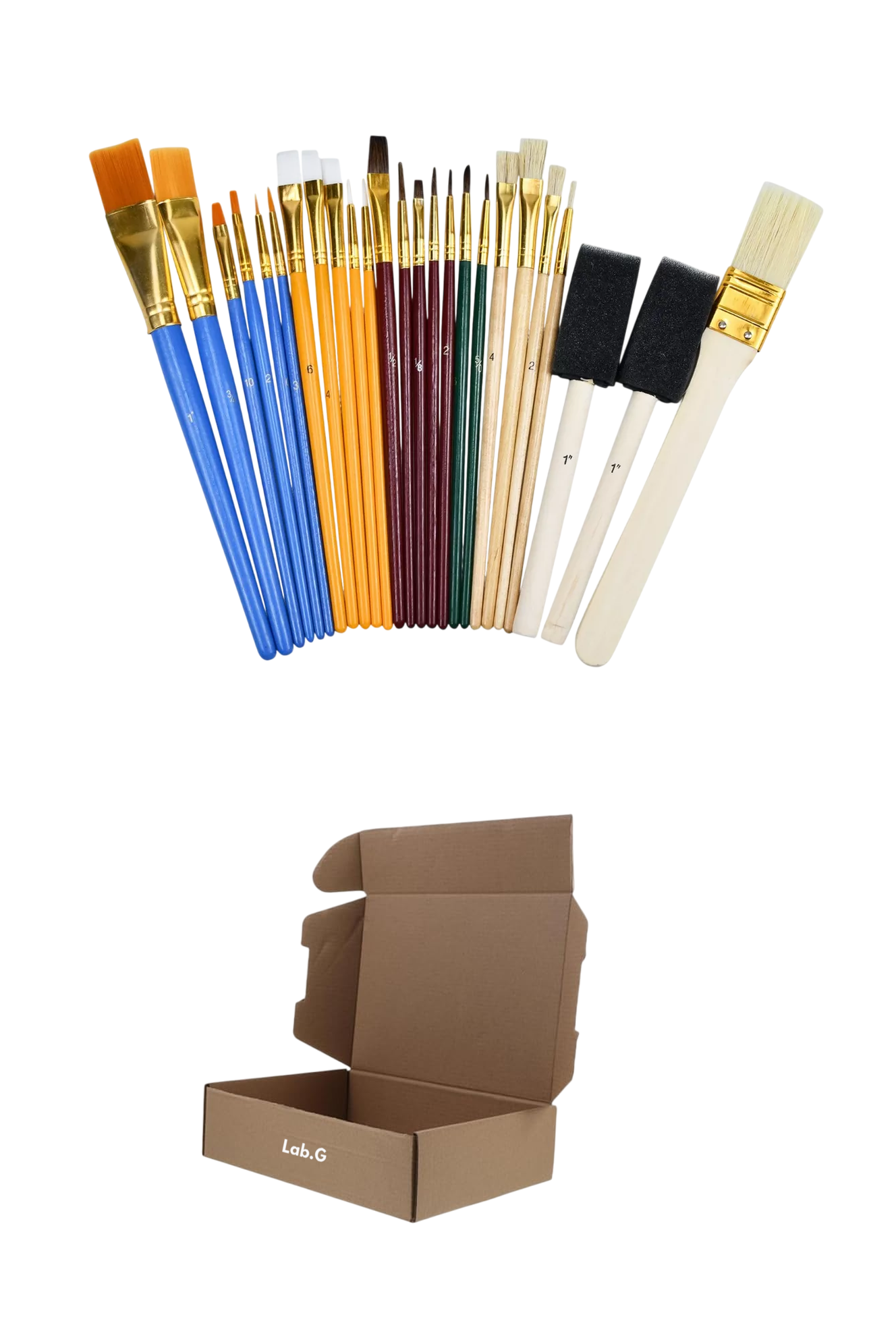 Juego De 25 Pinceles Para Pintura Acuarela, Acrílico, Oleo