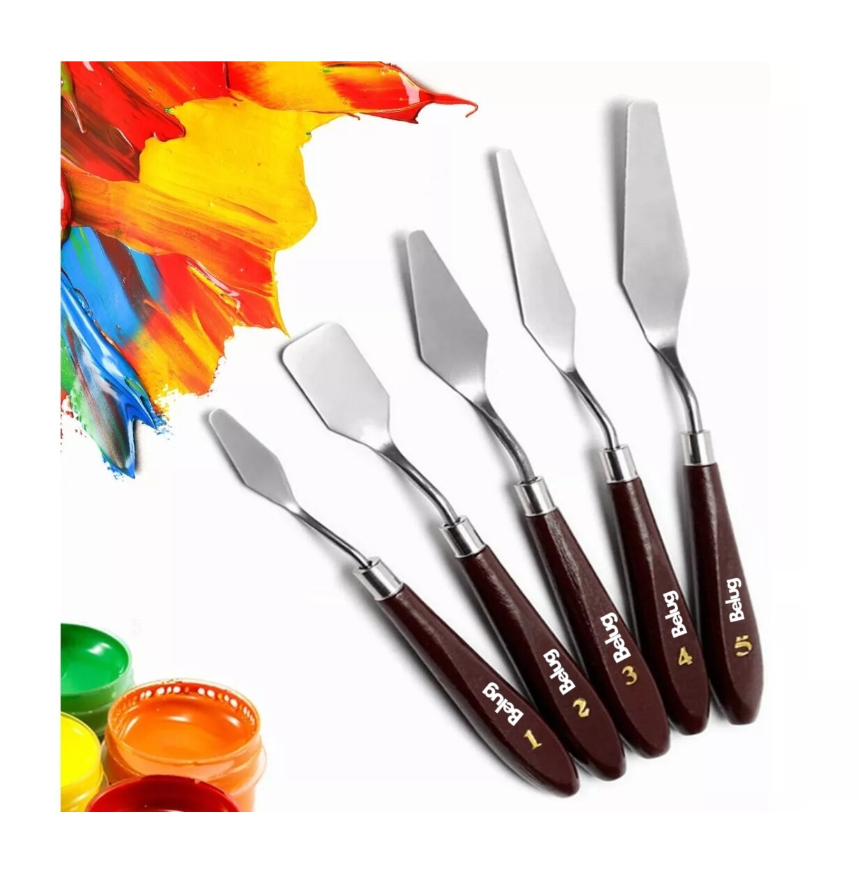 Foto 3 pulgar | Espátulas Pintar Oleo Arte Escultura Pintura Artista 5 Pzs Marron/plata