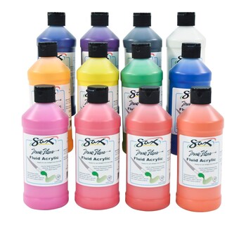 Foto 1 | Pintura Acrílica Sax Fluid, 473 Ml, Para Escuela Y Arte, 12 Colores - Venta Internacional.