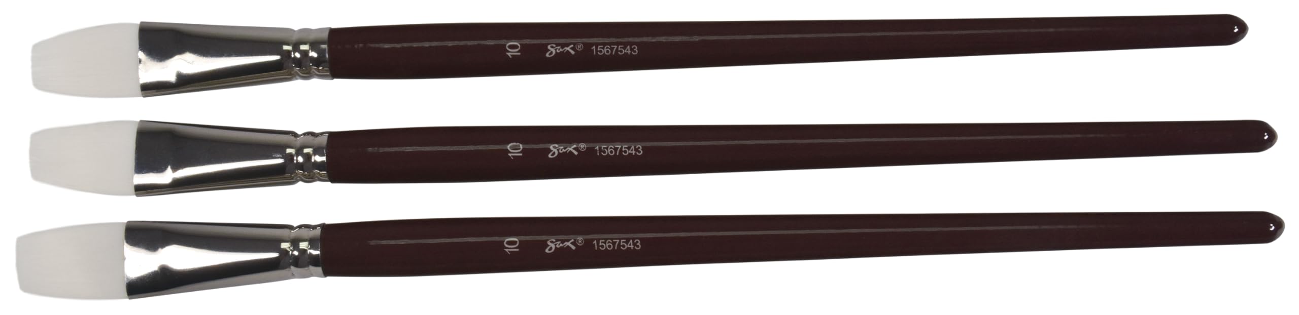 Foto 2 | Pinceles Para Pintar Sax Optimium White Taklon Flat, Tamaño 10 (paquete De 3) - Venta Internacional.
