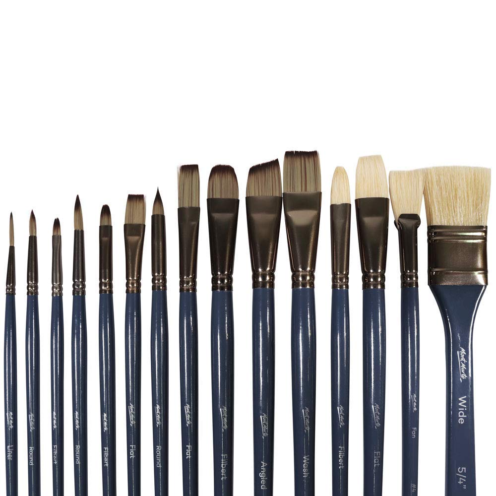 Foto 1 | Juego De Pinceles Mont Marte Premium De 15 Piezas Para Acuarela, Acrílico Y Pintura Al Óleo - Venta Internacional.
