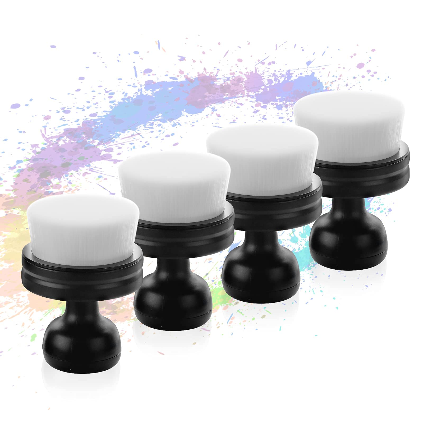 Foto 2 | Pinceles Para Mezclar Tinta Yoseng Craft Con Parte Superior Plana Y Soporte, Paquete De 4 - Venta Internacional.